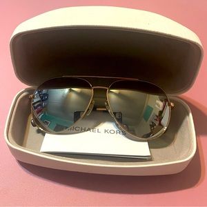 Michael Kors Silver Mirror Aviator Sunglasses